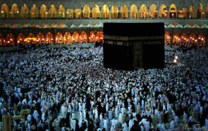 Muslims approach the Ka'aba in Mecca, Saudi Arabia, during Eid al-Adha. Photo courtesy of Elias Pirasteh via Flickr